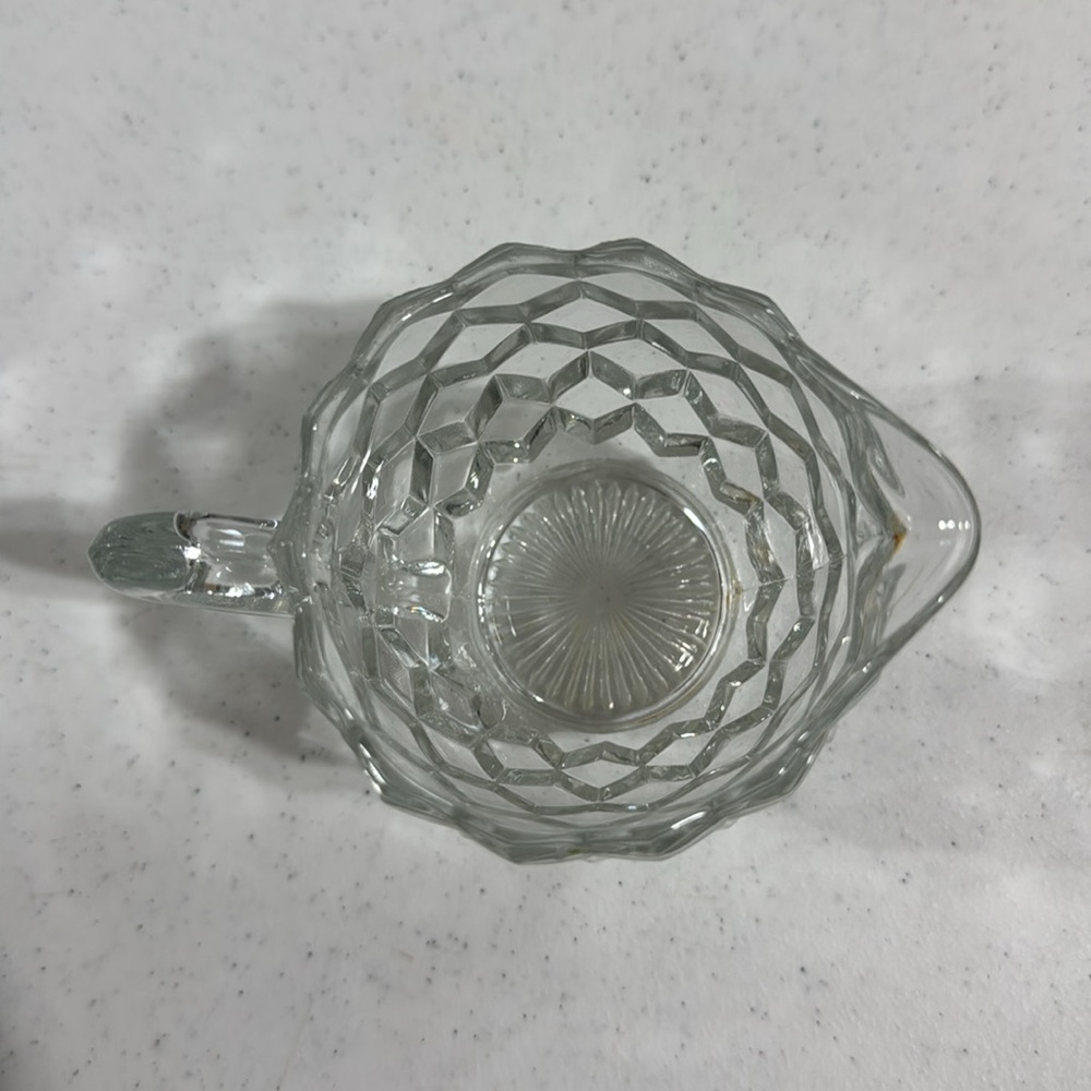 Fostoria American Pattern Clear Glass Creamer and Sugar Vintage Set - Picture 4 of 8